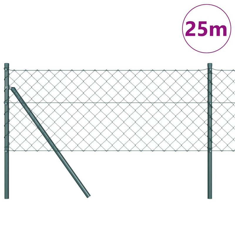 Load image into Gallery viewer, Vidaxl afrasteringspaal groen 0,8 x 25 m (60 x 60 mm gaas) staal
