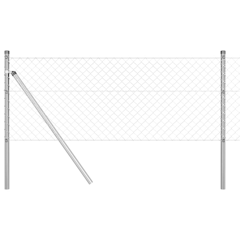 Load image into Gallery viewer, Vidaxl afrasteringspaal zilver 10 x 0,8 m (40 x 40 mm gaas) staal

