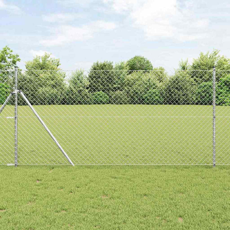 Load image into Gallery viewer, Vidaxl afrasteringspaal zilver 10 x 1 m (40 x 40 mm gaas) staal
