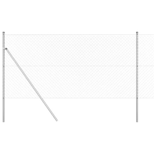 Vidaxl afrasteringspaal zilver 10 x 1,2 m (40 x 40 mm gaas) staal