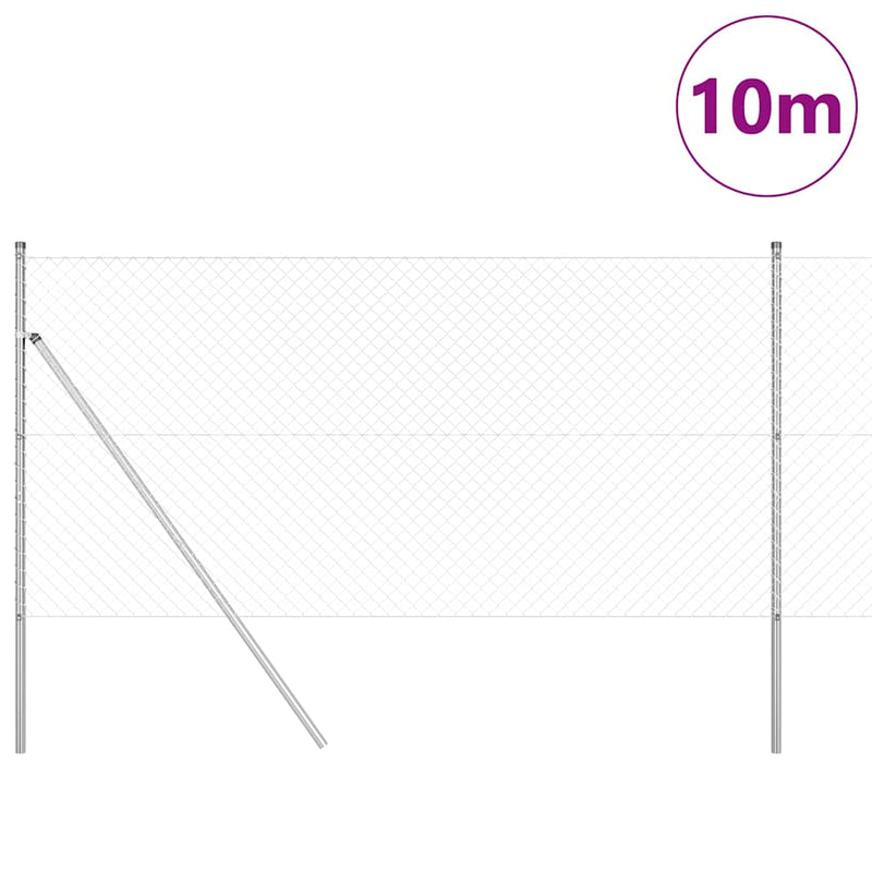 Load image into Gallery viewer, Vidaxl afrasteringspaal zilver 10 x 1,2 m (40 x 40 mm gaas) staal

