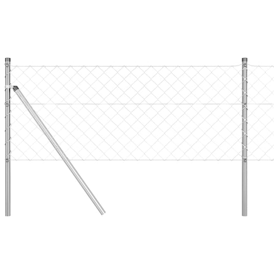 Vidaxl afrasteringspaal zilver 10 x 0,4 m (60 x 60 mm gaas) staal