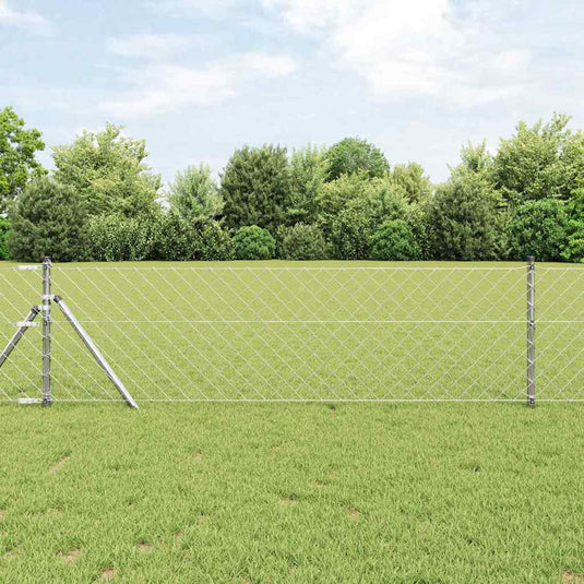 Vidaxl afrasteringspaal zilver 10 x 0,6 m (60 x 60 mm gaas) staal