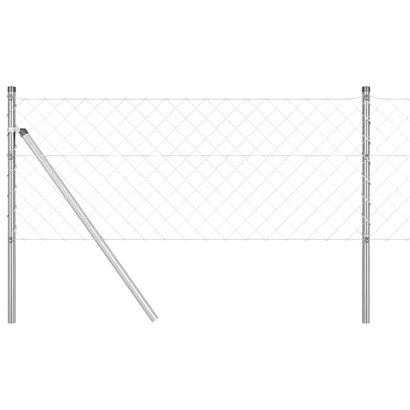 Load image into Gallery viewer, Vidaxl afrasteringspaal zilver 10 x 0,8 m (60 x 60 mm gaas) staal
