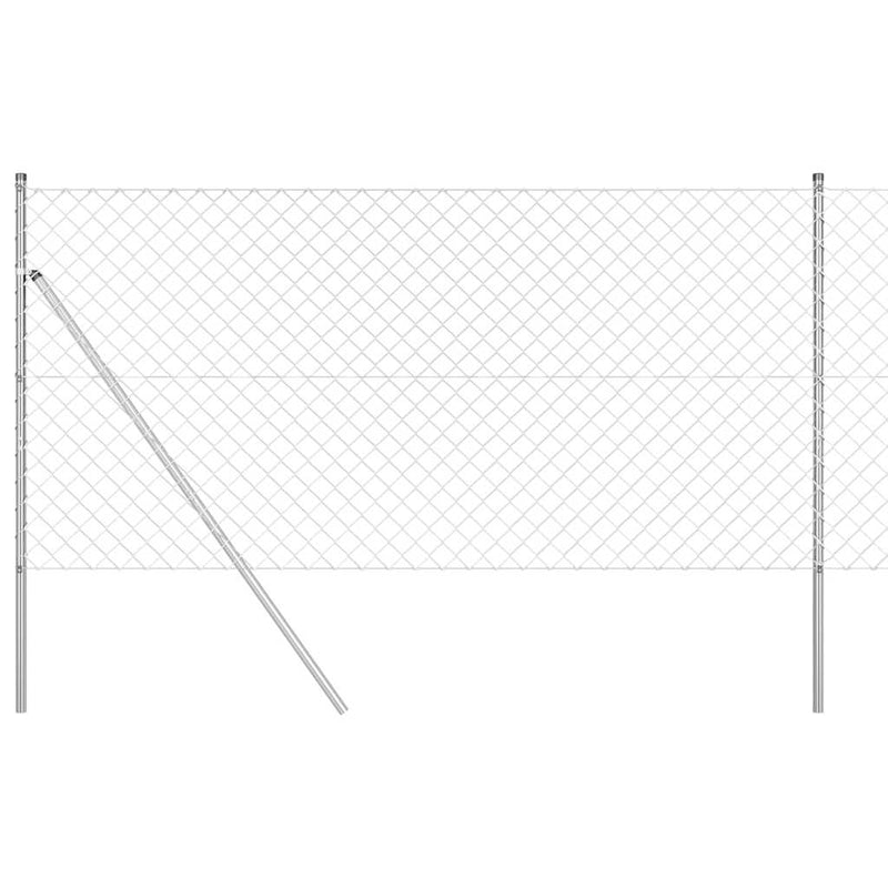Load image into Gallery viewer, Vidaxl afrasteringspaal zilver 10 x 1 m (60 x 60 mm gaas) staal
