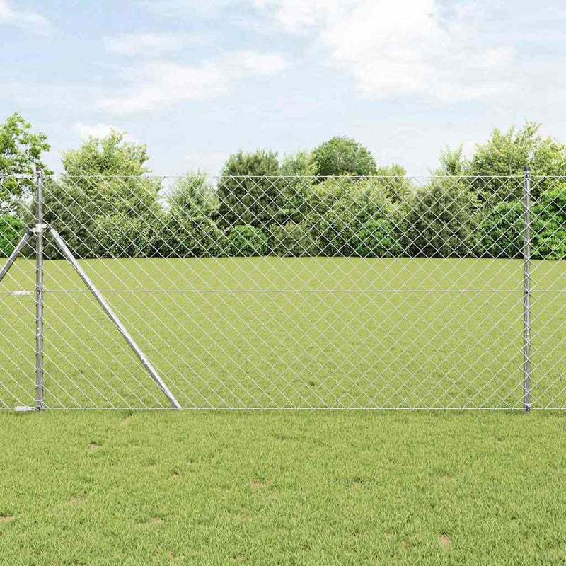 Load image into Gallery viewer, Vidaxl afrasteringspaal zilver 10 x 1,4 m (60 x 60 mm gaas) staal
