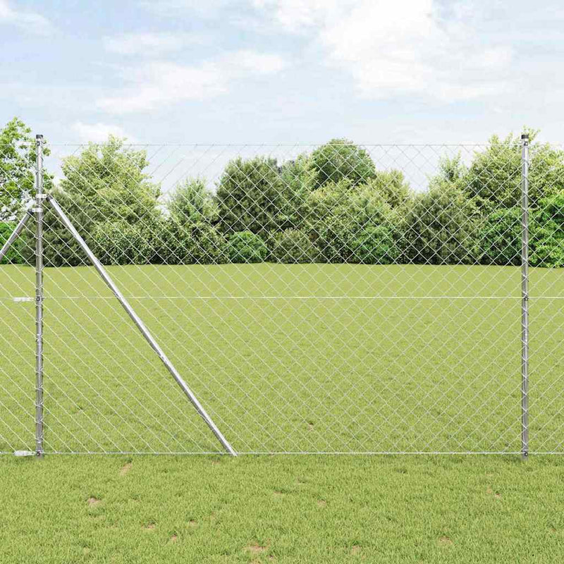 Load image into Gallery viewer, Vidaxl afrasteringspaal zilver 10 x 1,5 m (60 x 60 mm gaas) staal
