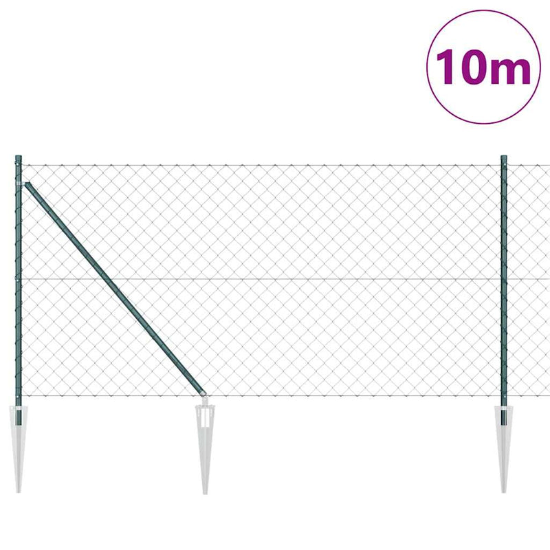 Load image into Gallery viewer, Vidaxl afrasteringspaal groen 10 x 1 m (60 x 60 mm gaas) staal en pvc
