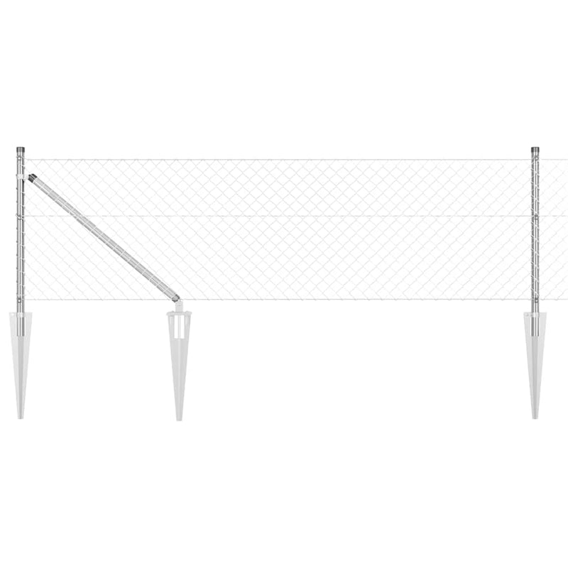 Load image into Gallery viewer, Vidaxl afrasteringspaal zilver 10 x 0,6 m (40 x 40 mm gaas) staal
