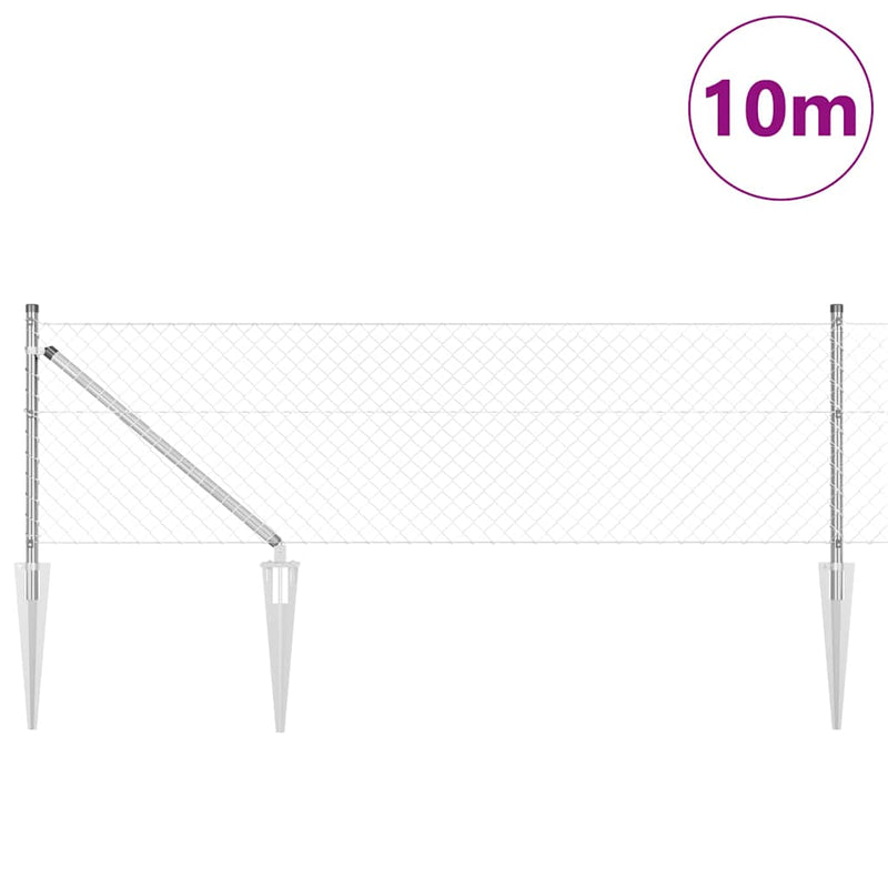 Load image into Gallery viewer, Vidaxl afrasteringspaal zilver 10 x 0,6 m (40 x 40 mm gaas) staal
