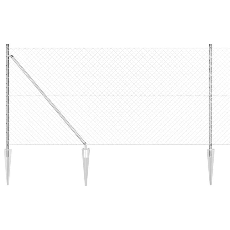 Load image into Gallery viewer, Vidaxl afrasteringspaal zilver 10 x 1 m (40 x 40 mm gaas) staal
