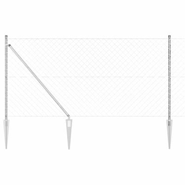 Vidaxl afrasteringspaal zilver 10 x 1 m (60 x 60 mm gaas) staal