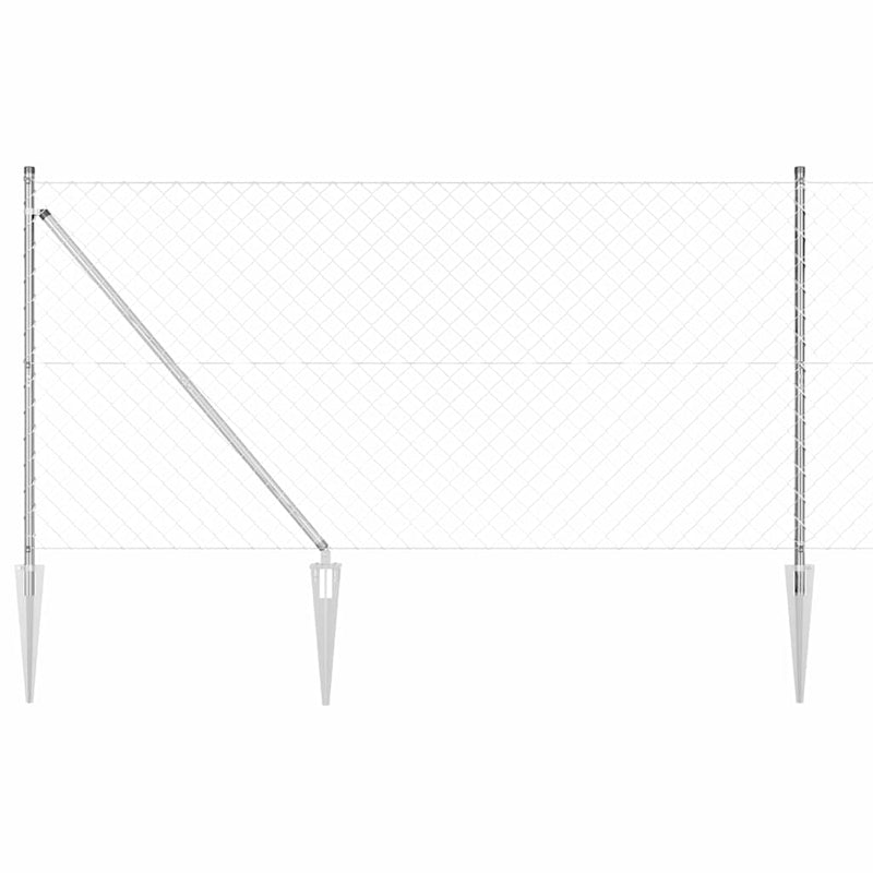 Load image into Gallery viewer, Vidaxl afrasteringspaal zilver 10 x 1,2 m (60 x 60 mm gaas) staal
