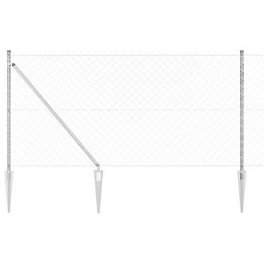Vidaxl afrasteringspaal zilver 10 x 1,4 m (60 x 60 mm gaas) staal