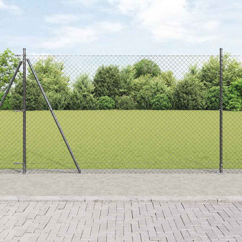 Load image into Gallery viewer, Vidaxl afrasteringspaal grijs 10 x 1,5 m (40 x 40 mm gaas)
