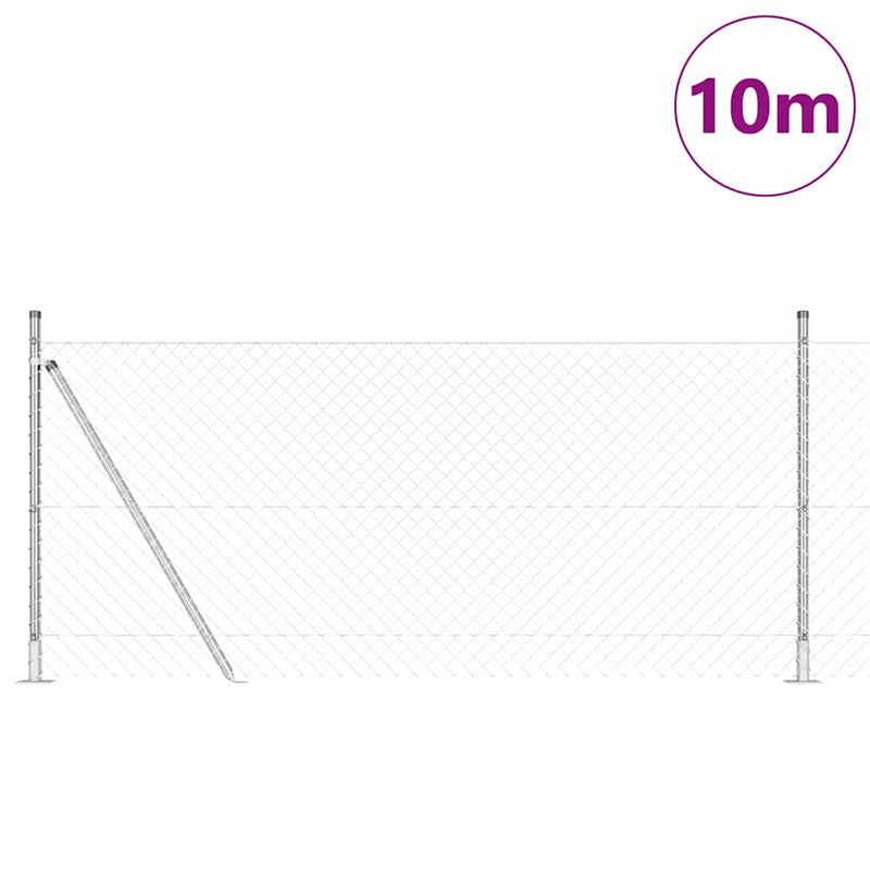 Load image into Gallery viewer, Vidaxl afrasteringspaal zilver 10 x 1 m (40 x 40 mm gaas) staal
