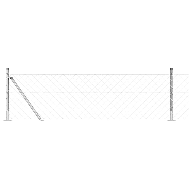 Load image into Gallery viewer, Vidaxl afrasteringspaal zilver 10 x 0,4 m (60 x 60 mm gaas) staal
