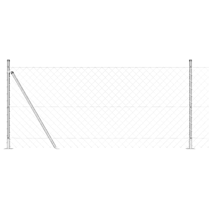 Load image into Gallery viewer, Vidaxl afrasteringspaal zilver 10 x 0,8 m (60 x 60 mm gaas) staal
