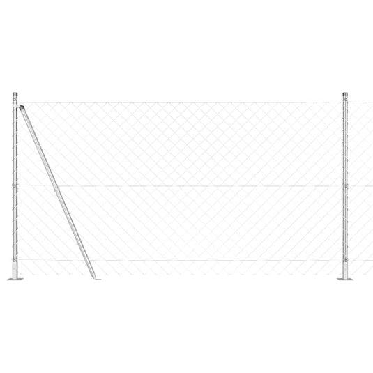 Vidaxl afrasteringspaal zilver 10 x 1,2 m (60 x 60 mm gaas) staal