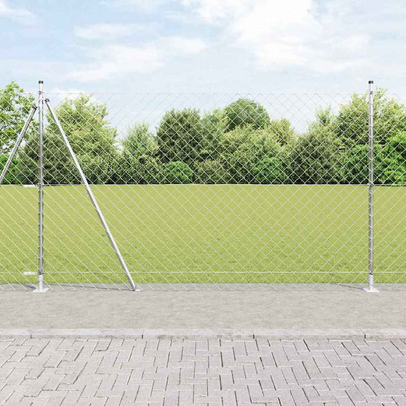 Load image into Gallery viewer, Vidaxl afrasteringspaal zilver 10 x 1,4 m (60 x 60 mm gaas) staal
