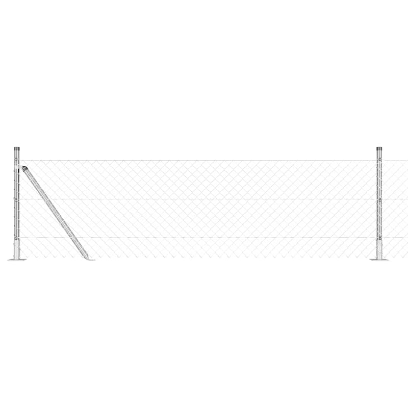 Load image into Gallery viewer, Vidaxl afrasteringspaal zilver 25 x 0,6 m (60 x 60 mm gaas) staal
