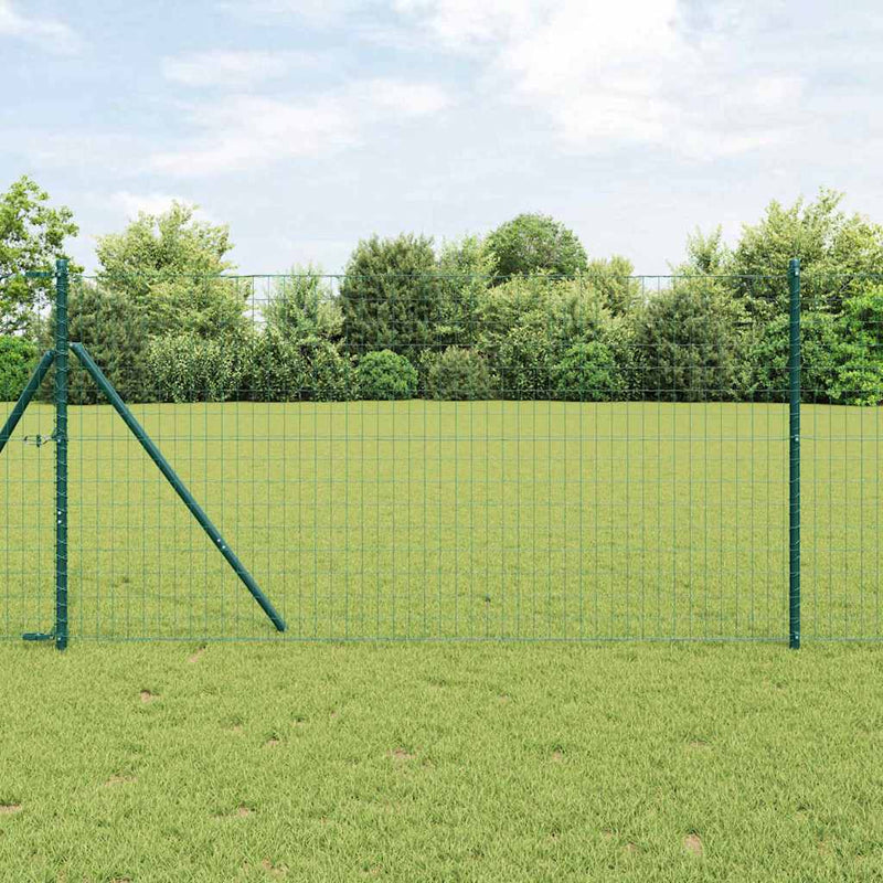 Load image into Gallery viewer, Vidaxl hek met paal groen 1,2 x 10 m staal en pvc

