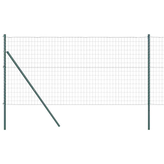 Vidaxl hek met paal groen 1,2 x 10 m staal en pvc