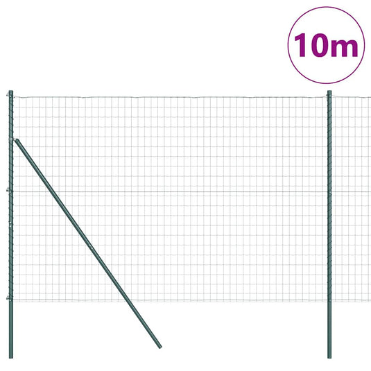 Vidaxl hek met paal groen 1,6 x 10 m staal en pvc