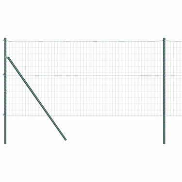 Vidaxl hek met paal groen 1,4 x 10 m staal en pvc