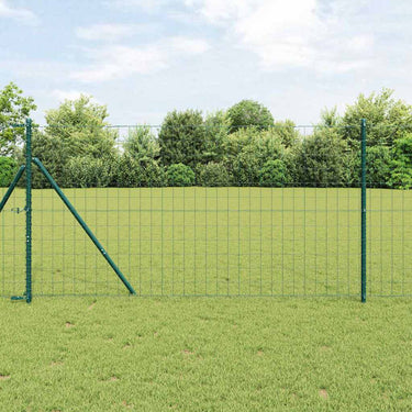 Vidaxl hek met paal groen 1,2 x 10 m staal en pvc