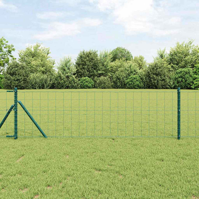 Load image into Gallery viewer, Vidaxl hek met paal groen 0,6 x 10 m staal en pvc

