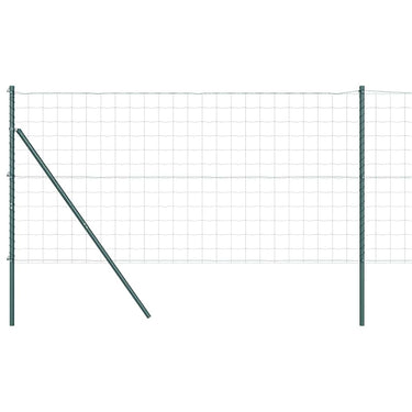 Vidaxl hek met paal groen 1,4 x 10 m staal en pvc