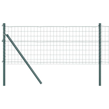 Vidaxl hek met paal groen 0,8 x 25 m staal en pvc