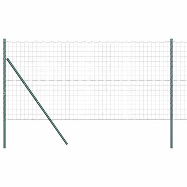 Vidaxl hek met paal groen 1,2 x 10 m staal