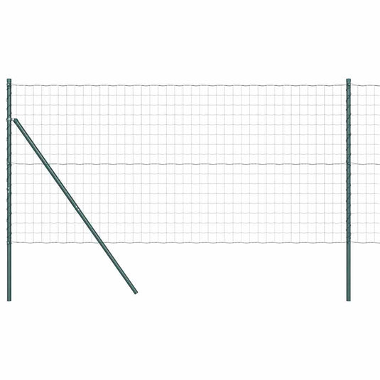 Vidaxl hek met paal groen 1,4 x 10 m staal en pvc