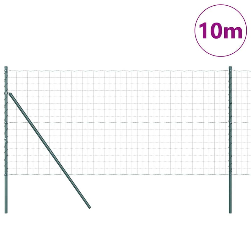 Load image into Gallery viewer, Vidaxl hek met paal groen 1,4 x 10 m staal en pvc

