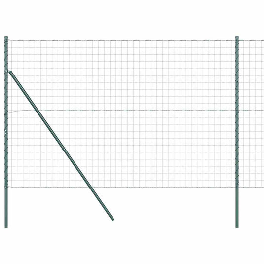 Vidaxl hek met paal groen 1,5 x 10 m staal