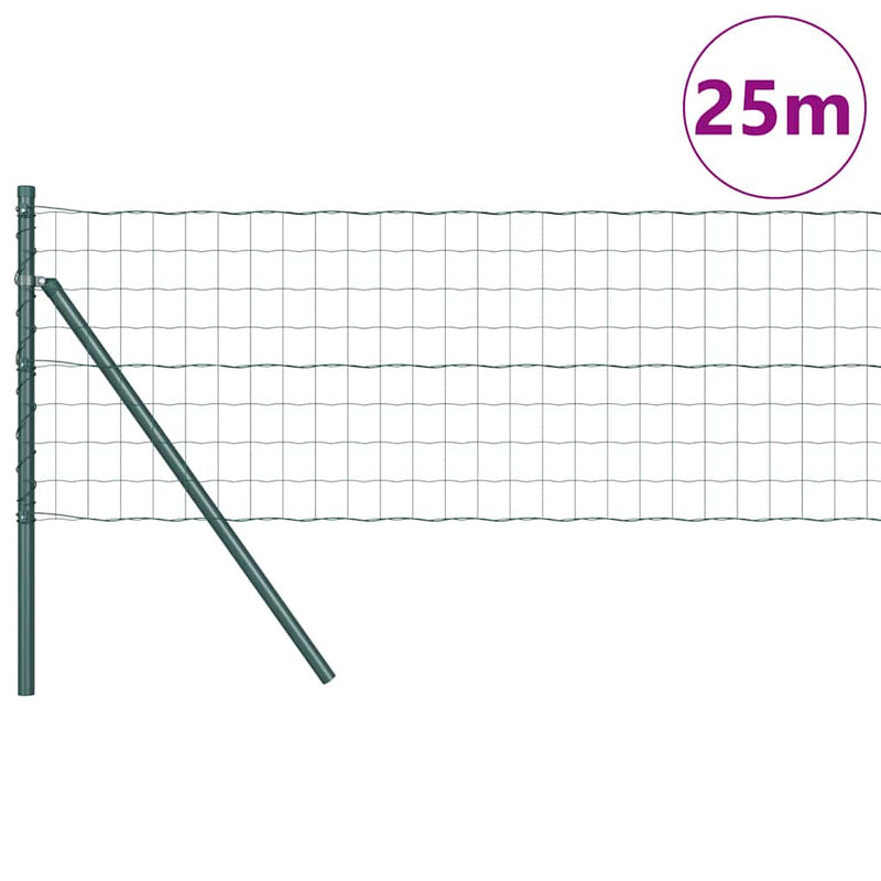 Load image into Gallery viewer, Vidaxl hek met paal groen 0,6 x 25 m staal en pvc
