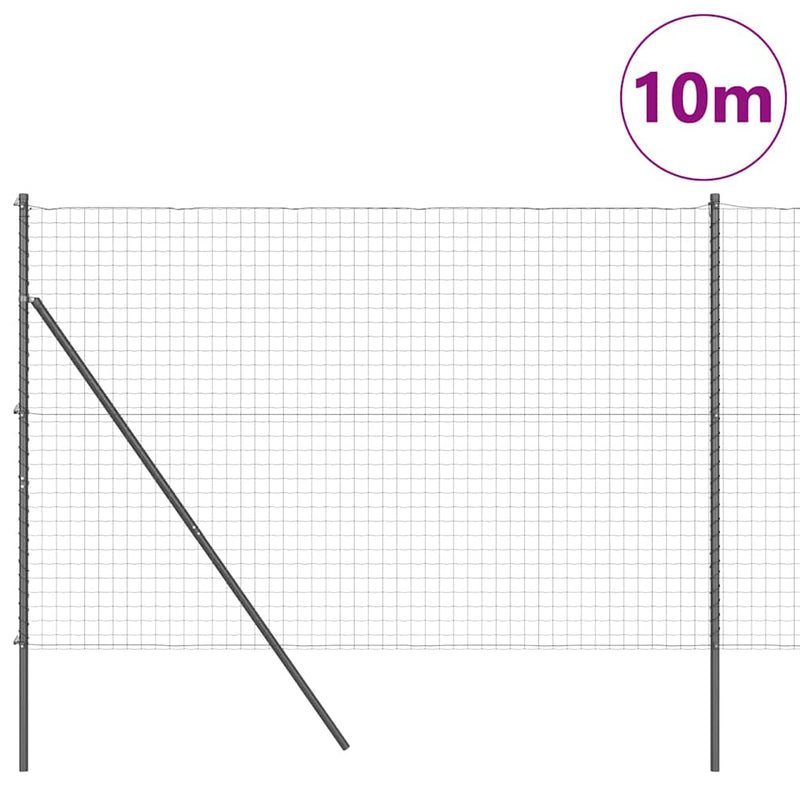 Load image into Gallery viewer, Vidaxl hek met paal grijs 1,5 x 10 m staal en pvc
