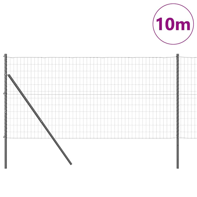 Load image into Gallery viewer, Vidaxl hek met paal grijs 1 x 10 m staal en pvc

