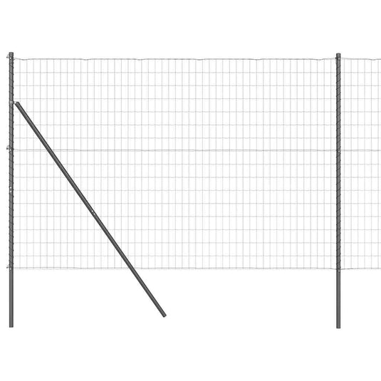 Vidaxl hek met paal grijs 1,6 x 10 m staal en pvc