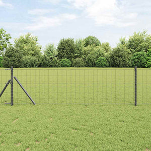 Vidaxl hek met paal grijs 0,6 x 10 m staal en pvc