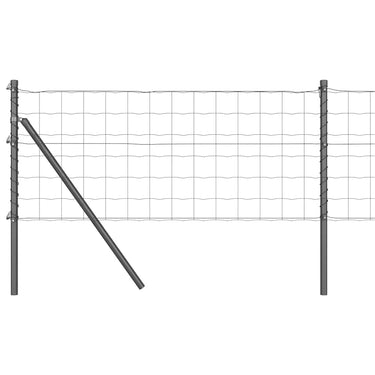 Vidaxl hek met paal grijs 0,4 x 10 m staal en pvc