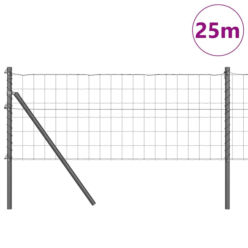 Load image into Gallery viewer, Vidaxl hek met paal grijs 0,6 x 25 m staal en pvc
