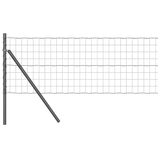 Vidaxl hek met paal grijs 0,4 x 25 m staal en pvc