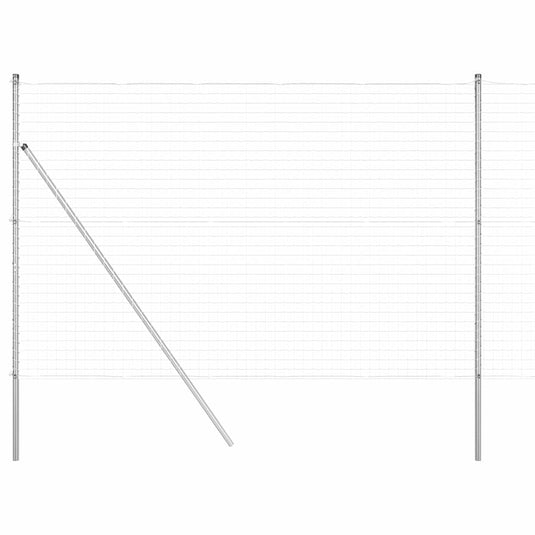 Vidaxl hek met paal zilver 1,6 x 10 m staal en pvc