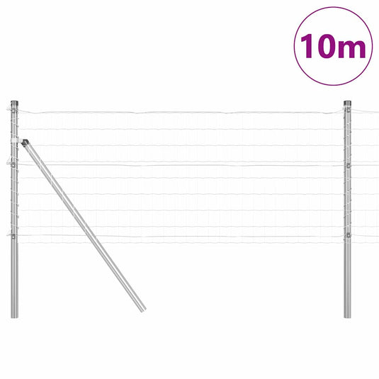 Vidaxl hek met paal zilver 0,6 x 10 m staal en pvc
