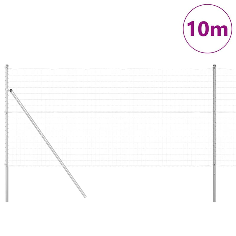 Load image into Gallery viewer, Vidaxl hek met paal zilver 1,4 x 10 m staal en pvc
