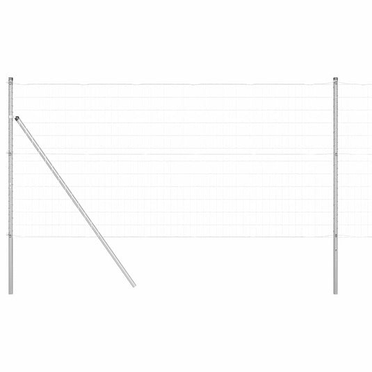Vidaxl hek met paal zilver 1,2 x 10 m staal en pvc