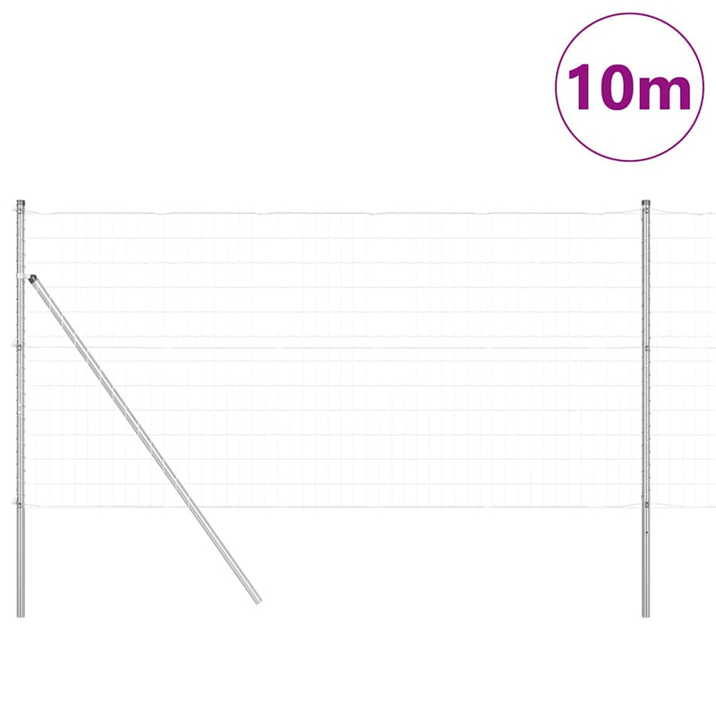Load image into Gallery viewer, Vidaxl hek met paal zilver 1,2 x 10 m staal en pvc
